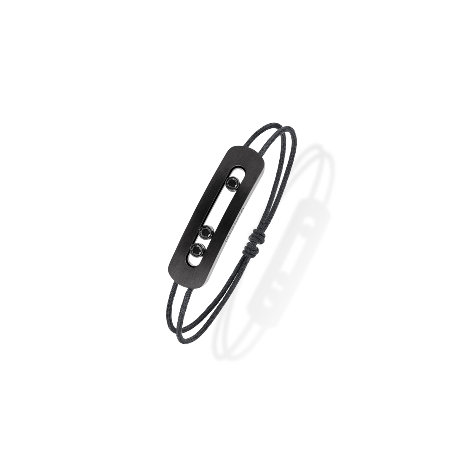 Mes1kaa move titanium cord bracelet large black titanium d1am0nd bracelet 12534-tb